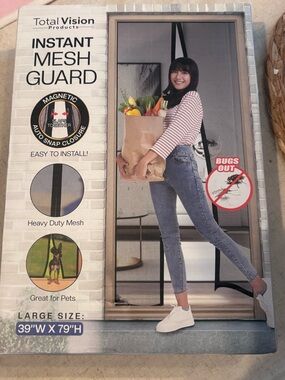 Magnetic Screen Door - Mesh Black NWT